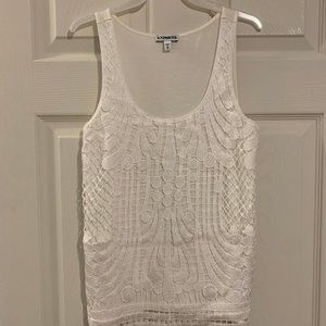 White dressy patterned tank top